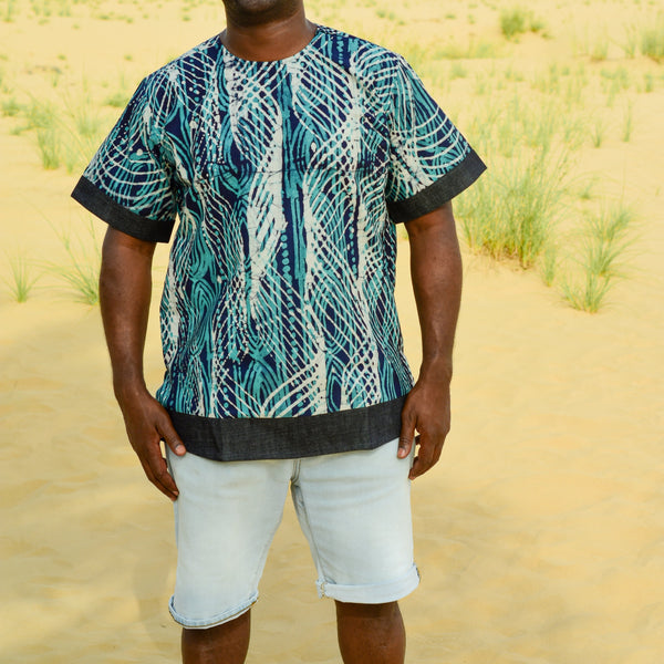 Rocking Afrocentric Men's wax print T-Shirt